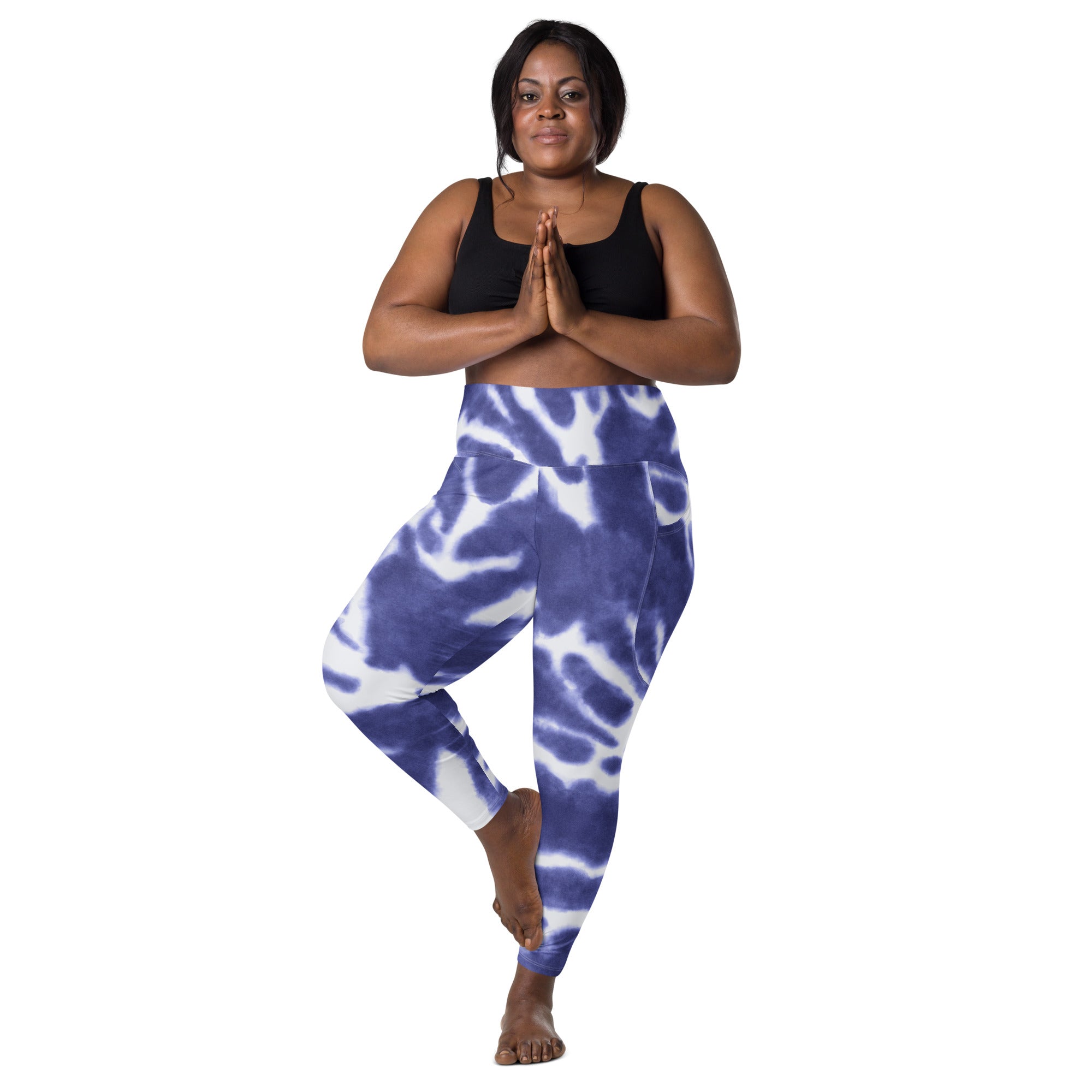 Blue/Purple Splash Leggings with Side Pockets